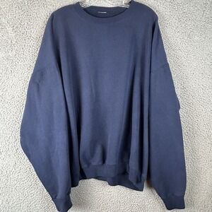 Vintage Jerzees Sweatshirt Adult 2XL Blue Crewneck USA 1990s Baggy Cropped Fit